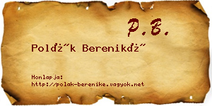 Polák Bereniké névjegykártya